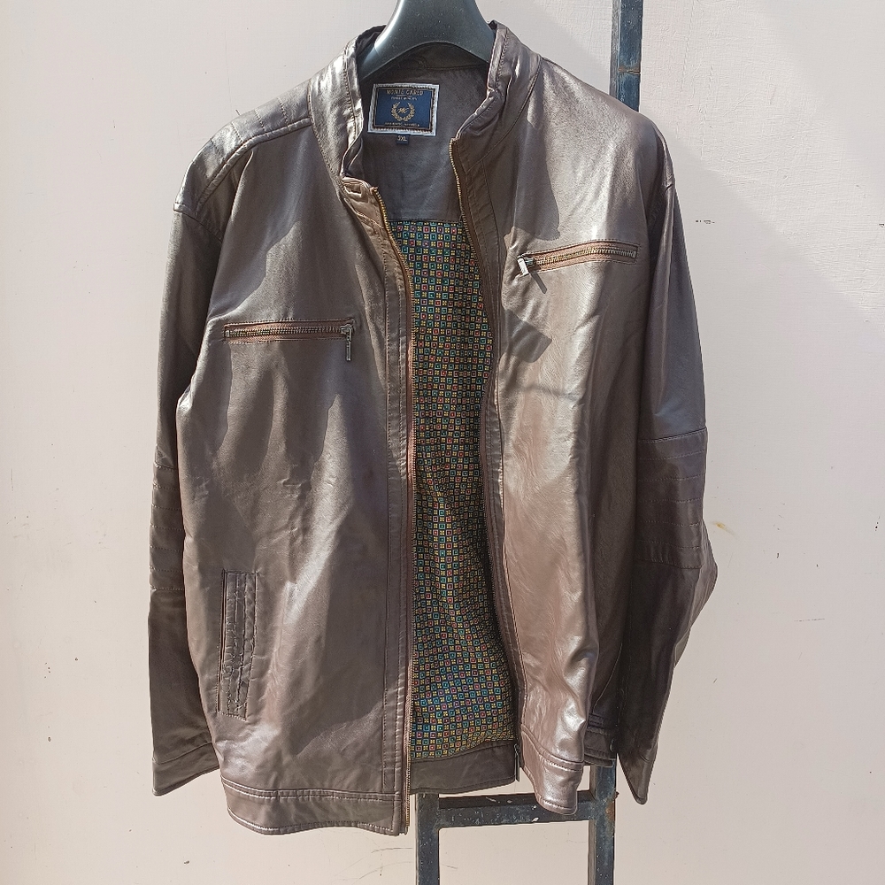 Monte Carlo Brown leather jacket SIZE: XXXL - Picture 6 of 8